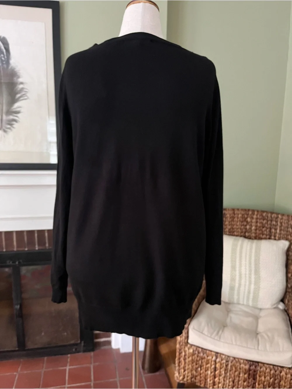 ELOQUII Black Lightweight Longline Cardigan | Size 18/20